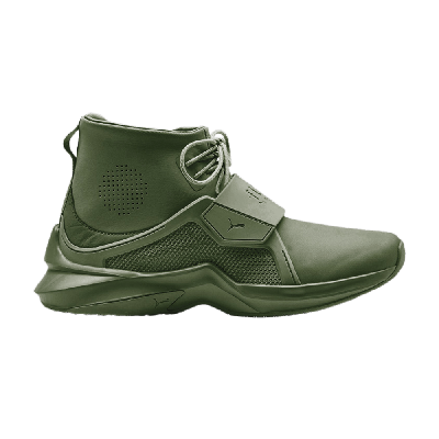 Pre-owned Puma Fenty X Wmns Trainer Hi 'cypress' In Green
