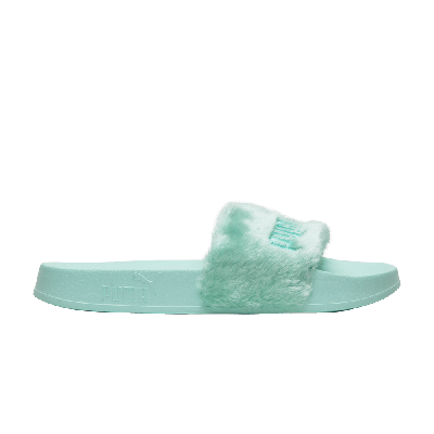 Pre-owned Puma Fenty X Wmns Fur Slide 'bay' In Green