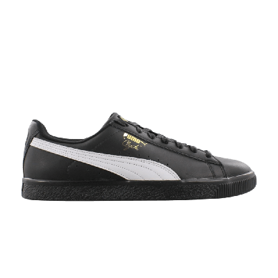 Pre-owned Puma Clyde Core Leather Foil In Black