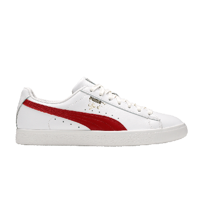 Pre-owned Puma Clyde Core Leather Foil 'white Cherry'