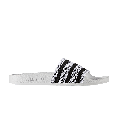 Pre-owned Adidas Originals Adilette Slide 'white Black'