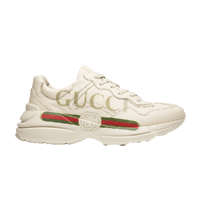 Pre-owned Gucci Rhython Leather Sneaker 'logo' In White