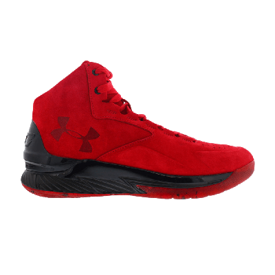 Pre-owned Under Armour Curry Lux Mid Suede 'red'