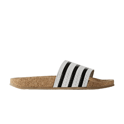 Pre-owned Adidas Originals Wmns Adilette Cork Slide In White