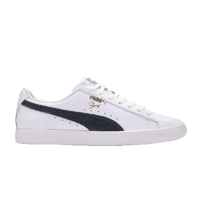 Pre-owned Puma Clyde Core Leather Foil 'white Navy'