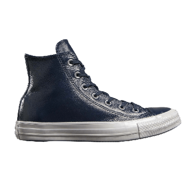 Pre-owned Converse Wmns Chuck Taylor All Star Crinkled Patent Leather Hi 'midnight Navy' In Blue