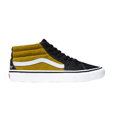 Pre-owned Vans Supreme X Sk8 Mid Pro 'corduroy Croc' In Yellow