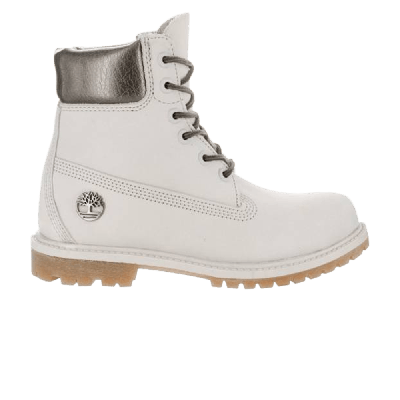 Pre-owned Timberland Wmns 6 Inch Premium Boot In White