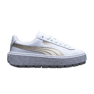 Pre-owned Puma Wmns Platform Trace 'white Varsity'