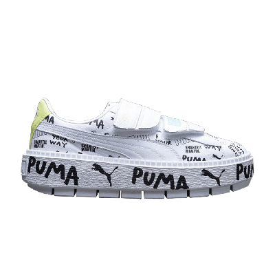 Pre-owned Puma Shantell Martin X Wmns Platform Trace Strap In White