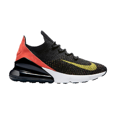 Pre-owned Nike Wmns Air Max 270 Flyknit 'yellow Strike' In Black