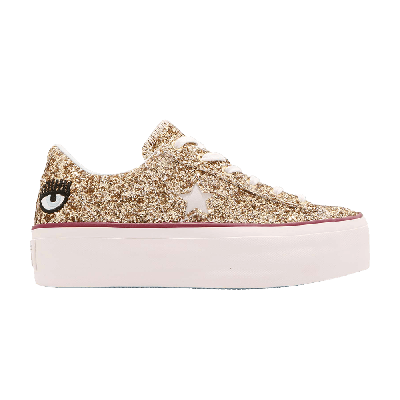 Pre-owned Converse Chiara Ferragni X Wmns One Star Platform Ox 'gold Glacier Blue'