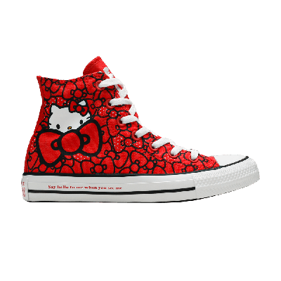 Pre-owned Converse Hello Kitty X Wmns Chuck Taylor All Star Hi 'red'