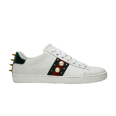 Pre-owned Gucci Wmns Ace Studded 'white'