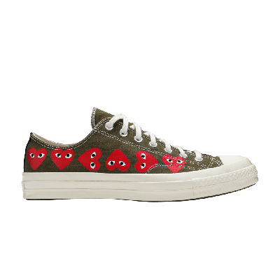 Pre-owned Converse Comme Des Garçons Play X Chuck 70 Low Top 'multi Heart' In Green