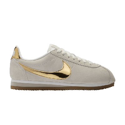 Pre-owned Nike Wmns Classic Cortez Se 'metallic Gold' In Cream