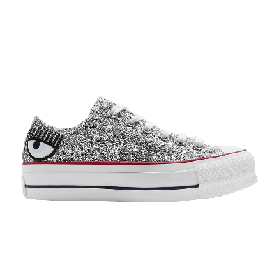 Pre-owned Converse Chiara Ferragni X Wmns Chuck Taylor All Star Lift Ox 'silver Red'