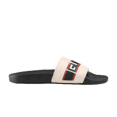 Pre-owned Gucci Wmns Stripe Rubber Slide 'ecru' In Cream