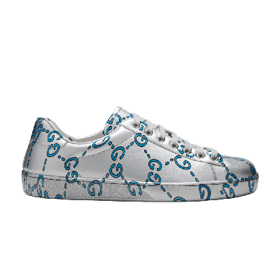 Pre-owned Gucci Ace Low 'gg Monogram' In Silver