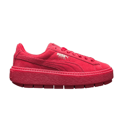 Pre-owned Puma Wmns Suede Platform Trace 'valentines Day' In Red