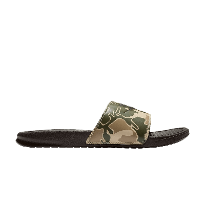 Pre-owned Nike Benassi Jdi Print 'camo' In Brown