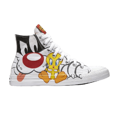 Pre-owned Converse Looney Tunes X Chuck Taylor All Star Hi 'sylvester & Tweety' In White