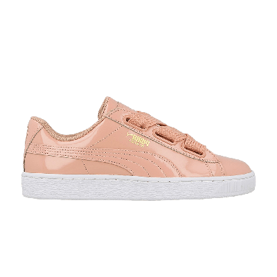 Pre-owned Puma Wmns Basket Heart Patent 'peach Beige' In Pink