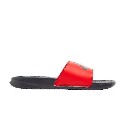 Pre-owned Nike Benassi Jdi 'anthracite' In Red