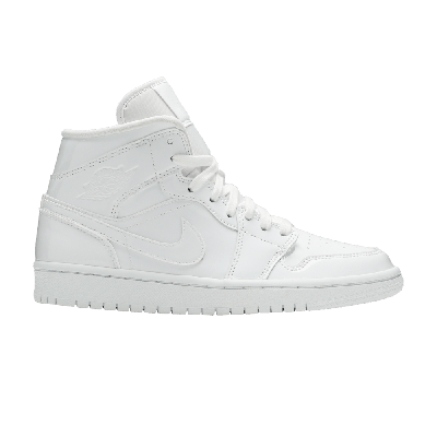 Pre-owned Air Jordan Wmns  1 Mid Patent 'triple White'