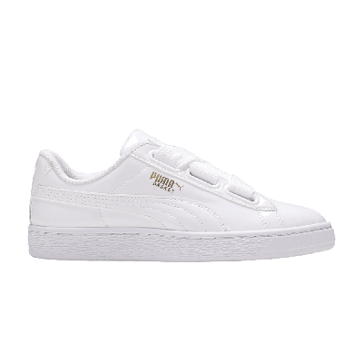 Pre-owned Puma Wmns Basket Heart Patent 'white'