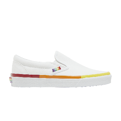 Pre-owned Vans Classic Slip-on 'rainbow Sole' In White