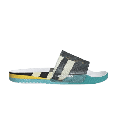 Pre-owned Adidas Originals Raf Simons X Samba Adilette Slides 'trompe L'oeil' In Black