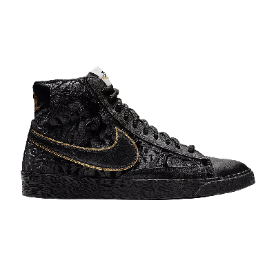Pre-owned Nike Wmns Blazer Mid 'black Metallic Gold'