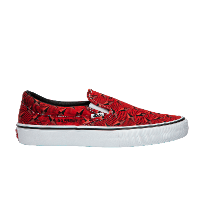 Pre-owned Vans Supreme X Classic Slip-on Pro 'diamond Plate Red'