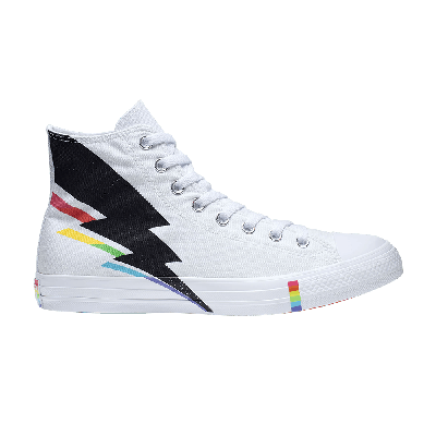 Pre-owned Converse Chuck Taylor All Star High 'pride Lightning Bolt' In White