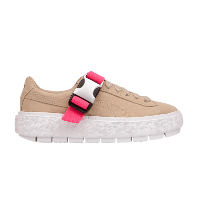 Pre-owned Puma Fenty X Wmns Platform Trace Buckle 'cement Pink' In Brown