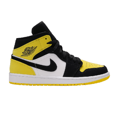 Pre-owned Air Jordan 1 Mid Se 'yellow Toe' In Black