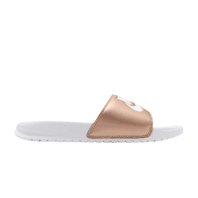 Pre-owned Nike Wmns Benassi Jdi 'metallic Red Bronze' In Gold