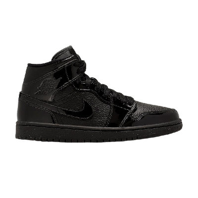 Pre-owned Air Jordan Wmns  1 Mid Patent 'triple Black'