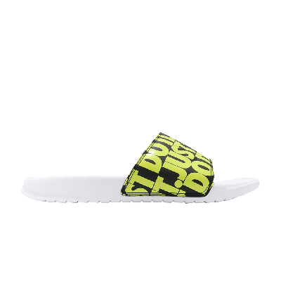 Pre-owned Nike Benassi Jdi Print 'volt' In White