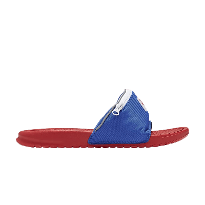 Pre-owned Nike Benassi Jdi Fanny Pack Slides 'crimson Royal' In Orange