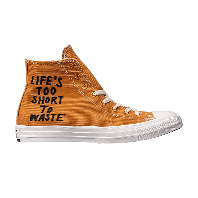 Pre-owned Converse Chuck Taylor All Star Hi Renew 'life's Too Short To Waste' In Brown