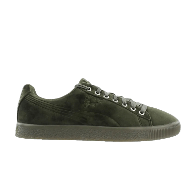 Pre-owned Puma Clyde Velour Ice 'olive Night' In Green