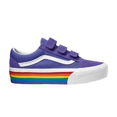 Pre-owned Vans Old Skool V Platform 'rainbow' In Purple