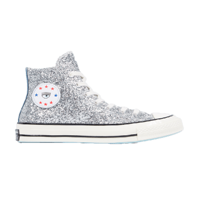 Pre-owned Converse Chiara X Wmns Chuck 70 High 'silver Glitter Blue'