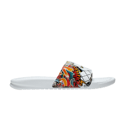 Pre-owned Nike Wmns Benassi Jdi Print Slide 'china Hoop Dreams' In White