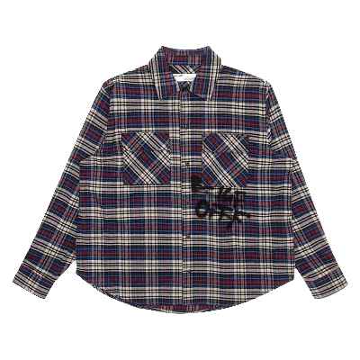 Pre-owned Off-white Flannel Check Shirt 'blue / Black'