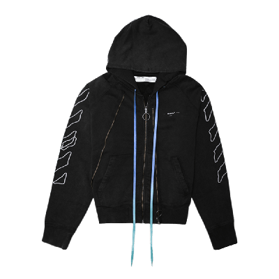 Pre-owned Off-white Abstract Arrows Double Zip Hoodie 'black'