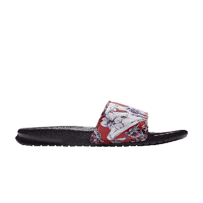 Pre-owned Nike Wmns Benassi Jdi Slide 'floral Print' In Black