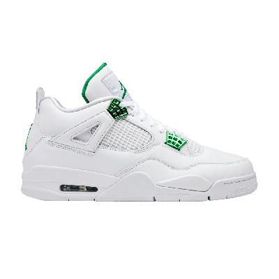 Pre-owned Air Jordan 4 Retro 'green Metallic' In White